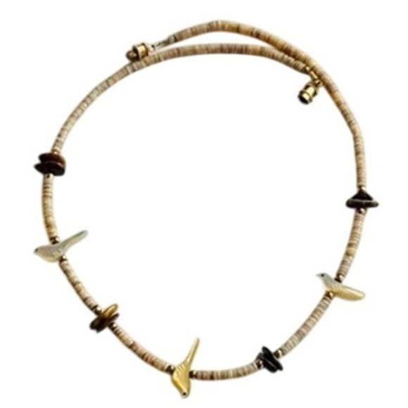 Jewelry - VTG Zuni Necklace beaded Dove bird Abalone Heishi Beads Native American 15.5"